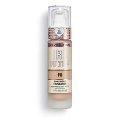 Makeup Revolution, IRL Filter, Fondotinta Longwear, Copertura da media a totale, Finitura opaca, Durata 16 ore, F8, Toni della pelle da medi a scuri, 23ml