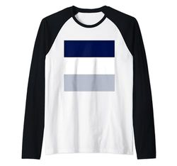 AZUL MARINO - BLANCO Y GRIS CLARO RAYAS DE 3 COLORES Camiseta Manga Raglan