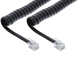 InLine 18893 Coiled Cable RJ10 Male/Male Max. 2 m Black