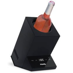 H.Koenig Rafraichisseur à Vin LVX26, Vin Blanc, Vin Rouge, Rosé, Champagne, Jusqu'à 9cm de Diamètre, Température Réglable de 5°C à 18°C, Contrôle Digital, Système Thermoélectrique, 72 W