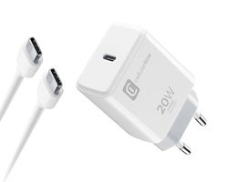 Cellularline - Charger Kit 20W - For iPhone 15 Series - Kit formato da un Caricabatteria USB-C 20W + un Cavo USB-C, in grado di caricare in tutta sicurezza i diversi modelli di iPhone 15