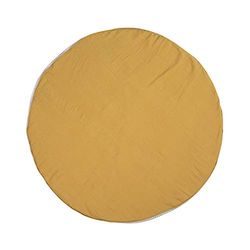 LÄSSIG Coperta per gattonare e giocare in mussola di cotone biologico lavabile Tappeto da Coccole a Cuscino Rotondo/Seat Cushion Muslin giallo senape