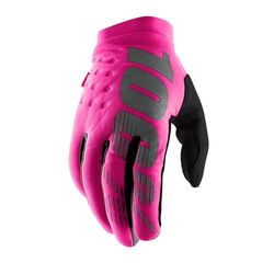 Ride100percent Brisker Women's Gloves Neon Pink/Black Md, Guantes Para Ocasión Especial Unisex Adulto, MULTICOLOR, M