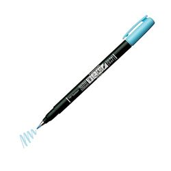 Tombow | Rotulador Fudenosuke Hard Azul | Pincel para Lettering, Caligrafia, Contornos, Dibujo, Ilustraciones, Esbozos| Punta Elastica Dura | Resistente al agua