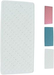 MSV Alfombrilla de baño de Goma Blanca 75x35cm, Caucho, 75 x 35 x 15 cm