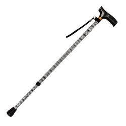 Homecraft Coloured Walking Sticks, Height-Adjustable Walking Stick for Stability and Support, Etched Black