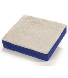 K. & N. Schurwolle Comfort-zitkussen opstahulp zitverhoging met omkeerbare functie (zomer-/winterzijde) blauw 604