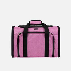 Wouapy Transportín Gatos Perros para Viajes Camping Aventura, Grande (45x25cm, Rosa). Bolsa de Transporte Transpirable Extendible para Mascotas Pequeñas. Transportín Saco Suave Ventilado Cómodo.
