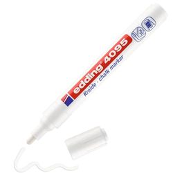 edding 4095 chalk marker - white - 1 chalk pen - round nib 2-3 mm - medium-nib wet wipe pen for chalkboards, windows, glass, mirrors - liquid chalk marker pen for opaque coverage