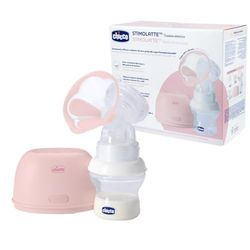 Chicco Stimolat, elektrische borstkolf, comfortabel en eenvoudig te bedienen, borstvriendelijk, 2 zuigmodi, 10 intensiteitsniveaus, hermetische kap en NaturalFeeling stofzuiger meegeleverd