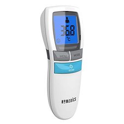 HoMedics Thermomètre Frontal infrarouge, Sans Contact avec Lecture Instantanée Précise - Alarme Fièvre et Rétro-Eclairés pour Bébé, Enfant, Adulte