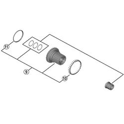 SHIMANO Nucleo FH-M9111, MT901 ET12 naaven, volwassenen, uniseks, meerkleurig (meerkleurig), eenheidsmaat