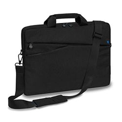 PEDEA laptopväska "Fashion" laptopväska upp till 17,3 tum (43,9 cm) axelväska med axelrem, svart/blå