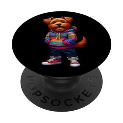 Norfolk Terrier Dog Cool Jacket Outfit Dog Mom Dad PopSockets Swappable PopGrip