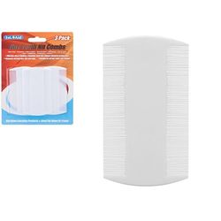 Lot de 3 peignes à dents fines Blanc 8,5 cm x 5,1 cm Qualité durable Parfait pour adultes et enfants