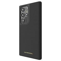 ZAGG Gear4 London Samsung Galaxy S23 Ultra telefoonhoesje, D30 valbescherming tot 4 m, modern ontwerp met 3D-geprinte stof buitenkant, werkt met draadloze oplaadsystemen, zwart