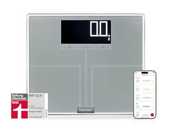 Soehnle Shape Sense Connect 200 Pesa Persone Elettronica, Vetro, Argento, 35 x 30 x 2.6 cm