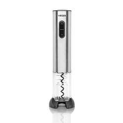 HAEGER LUCCA - Sacacorchos Recargable - Funciona con batería recargable - se enciende durante la carga y cuando toma el corcho, caja deluxe, accesorios: - corta sello de la botella - cargador