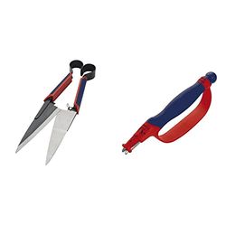Spear & Jackson Razorsharp Advantage Cisailles à topiaire & Spear & Jackson Razorsharp Aiguiseur de lames 6 en 1