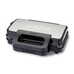 Tower T27031 Deep Filled Sandwich Maker with Non-Stick Coated Plate and Automatic Temperature Control, 900W, Stainless Steel