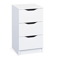 Inter Link - Ladenkast - Ladenkast met 3 laden - Ladenkast - Bijzetkast - Dressoir - Melamine gecoat - Wit - Laden met handgrepen - Westphalen 3