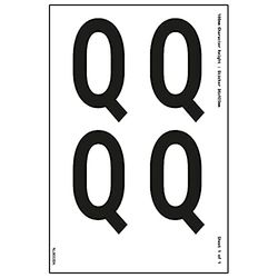 V Safety One Letter Sheet - Q - 9mm Character Height - 300x200mm - Self Adhesive Vinyl