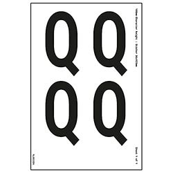 V Safety One Letter Sheet - Q - 108mm Character Height - 300x200mm - Self Adhesive Vinyl