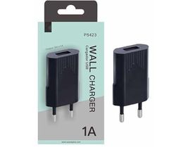 Cargador - Cargador de 1 Puerto, 1a, Color Negro, Compatible con tecnología Ideal para Cargar Dispositivos eléctricos.