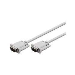 Goobay 68310 VGA till VGA-kabel 2 m/monitorkabel/Full HD skärmkabel/VGA-kontakt 15-polig nickelpläterad/2-vägs skärmad bildskärmskabel/grå/2 m