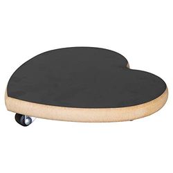 WAGNER Växtvagn SVART HEART Ø 20 x 4 cm I Blomvagn för inomhusbruk I MDF med svart melaminbeläggning I Behållarvagn av trä I Lastkapacitet 100 kg I Tillverkad i EU - 20027701
