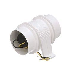 Attwood 1733-4 Turbo 3000-serien In-line-länsfläkt, med en ventilationsslang med inre diameter på 7,6 cm, vattentålig, 12 V