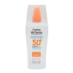 Corine de Farme - Lozione protettiva SPF50+ Sensitive - High Sun Protection for Face and Body - Monoï de Tahiti - Ipoallergenico - Sensitive Skin - 150 ml - Made in France