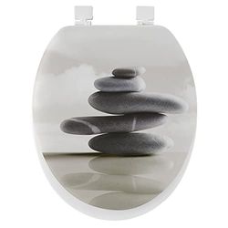 GELCO Design Abattant WC Zen, Bois Moule, Gris, 45 x 37 x 6 cm