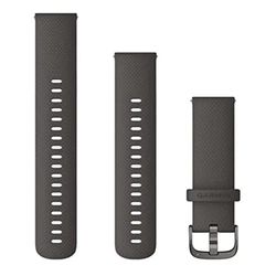 GARMIN Quick Release Horlogebandje, Siliconen, 18 mm, Grijs met Leigrijze Sluiting