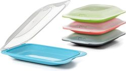 TATAY Porta Affettati per Frigorifero Fresh | Set di 4 Mini | Contenitori per Alimenti, Impilabili | Adatti a Microonde, Congelatore e Lavastoviglie | Senza BPA, 12x3,1x18cm, Colori Assortiti