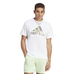 adidas Camo Badge of Sport Graphic Tee Maglietta, White, L Men's