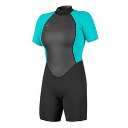 O'Neill Wetsuits Reactor II 2 mm Back Zip Spring Wetsuit, Zwart/Licht Aqu, 4