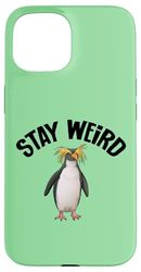 Funny Stay Weird Macaroni Penguin Lover Coque pour iPhone 15