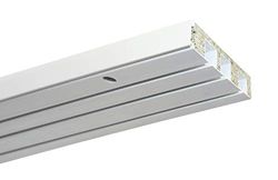 Gardinia GE3 Curtain Rail with Panel Mounting, 3-Track, Plastic, 120 cm, White, 8608