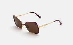 MARNI Unila Valley Burgundy Gold Lunettes de soleil, Adultes Unisexe, Multicolore