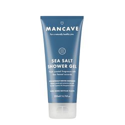 ManCave Gel doccia per uomo al sale marino 200 ml, aroma rinfrescante della costa, formulazione naturale, senza solfati e parabeni, adatto ai vegani, gel doccia per uomo