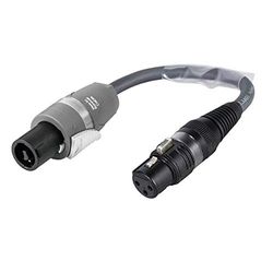 SOMMER 3030741C Meridian PVC LS kabel (0,2 m, 1 x Hicon 3-polig XLR (W)-op-1 x Neutrik 2-polig Speakon (M)) grijs