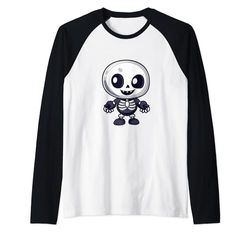 Carino Halloween Skull Zombie Baby Comic Maglia con Maniche Raglan