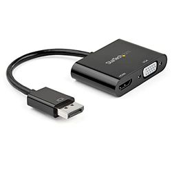 StarTech.com DisplayPort naar HDMI VGA Adapter - DisplayPort 1.2 HBR2 naar HDMI 2.0 (4K 60Hz) of VGA 1080p Converter Dongle - DP naar HDMI of VGA Monitor Adapter - Digitale Video Display Adapter