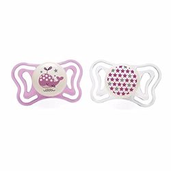 Chicco Sucette Physio Light Silicone - Boîte stérilisable - x2 - Rose - 2-6m