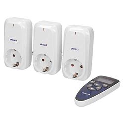 Orno GB-434(GS) Radio Stopcontact Set met Afstandsbediening en Timer 3er Set 4 Kanaals Voor Licht, Huishoudelijke Apparaten - Kleur: Wit - Type: Schuko