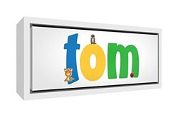 Little Helper TOM3084-FC-15DE hout ingelijste canvasdruk gepersonaliseerd met jongensnaam, Tom, groot, 34 x 88 x 3 cm