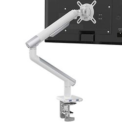 CTA Digital Support de Bras pour écran Simple – 23" à 35" – Double Port USB 3.0 et Pince de Bras pour Bureau Blanc