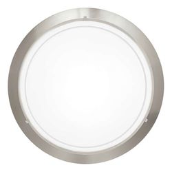 EGLO Planet 1 candeeiro de teto, aplique de 1 foco, plafond de metal prateado e vidro lacado a branco, casquilho E27