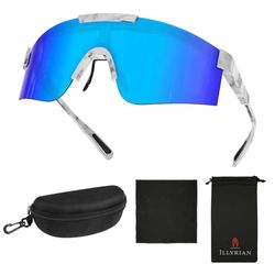 Ambienden Hardloopzonnebril voor mannen en vrouwen - gepolariseerde sportzonnebril met UV400/winddicht lichtgewicht fietsbril voor skiën, wandelen, vissen, golf, outdoor, fietsen, rijden, snelle bril